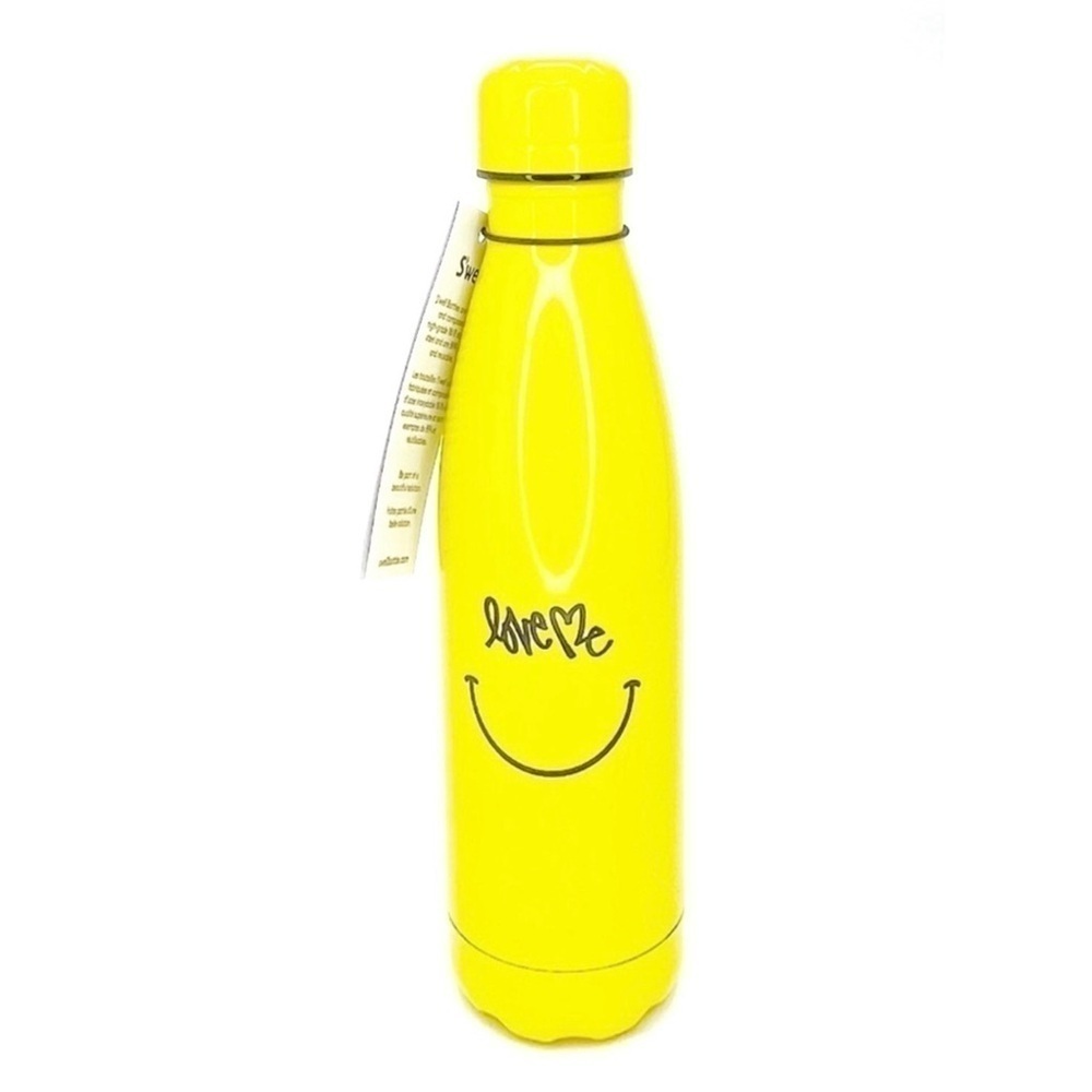 S’well Water Bottle Love Me Yellow Steel Curtis Kulig + Starbucks Swell New NWT